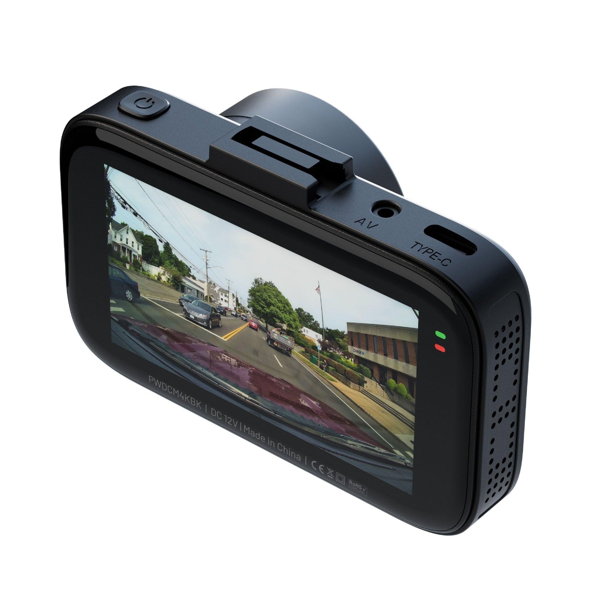 كاميرا Powerology Dash Camera Ultra مع أجهزة استشعار مدمجة عالية الأداء بدقة 4K - أسود