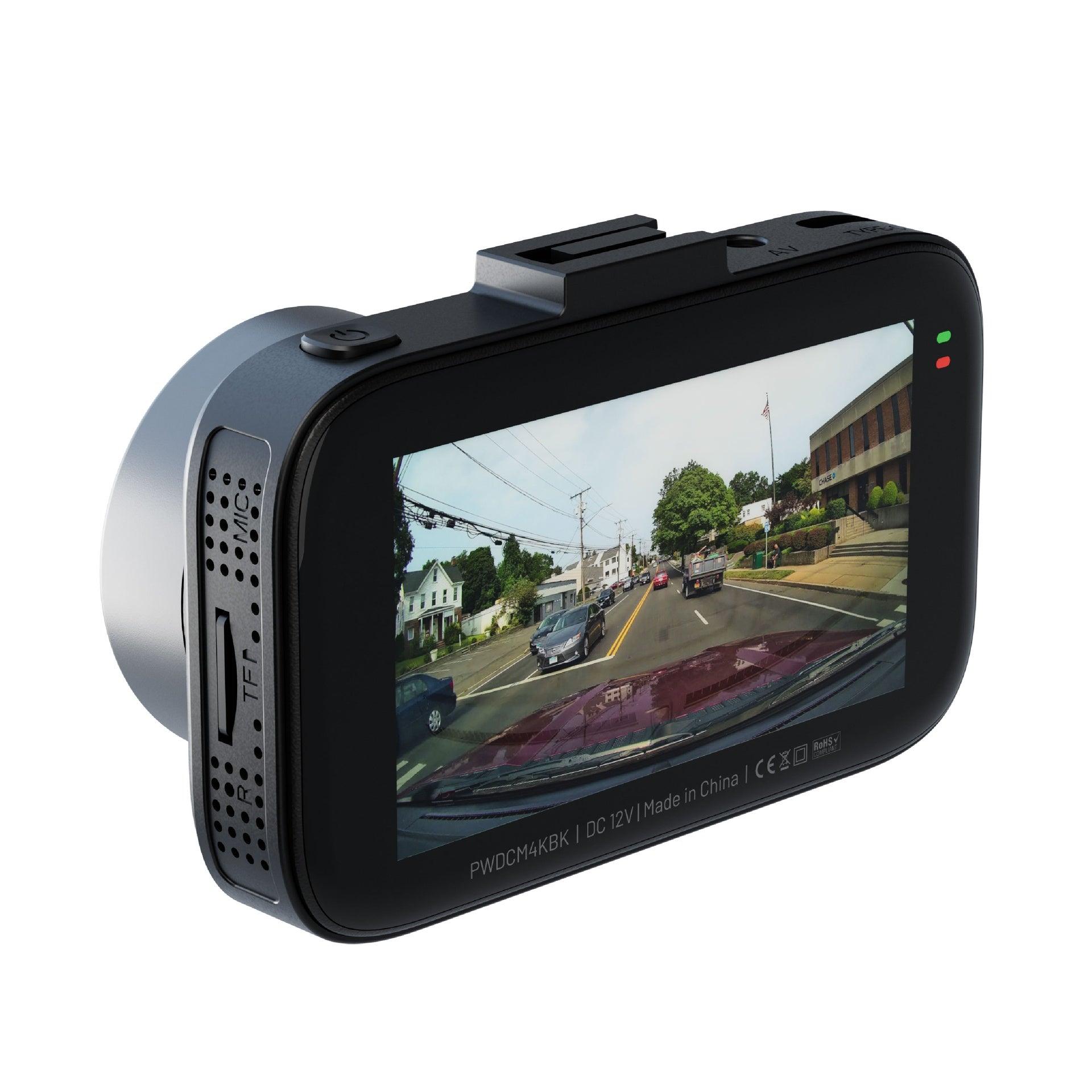 كاميرا Powerology Dash Camera Ultra مع أجهزة استشعار مدمجة عالية الأداء بدقة 4K - أسود
