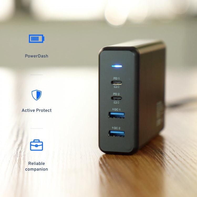 محطة طاقة شحن سريع بأربعة منافذ من باورولوجي بقوة 156 وات - أسود