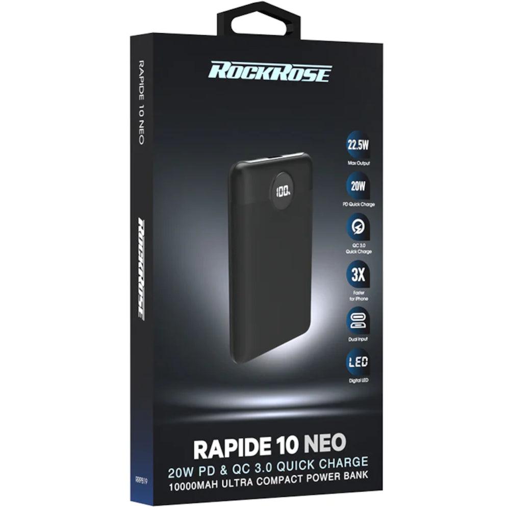 RockRose 10000mAh Power Bank with 22.5W PD & QC3.0 Fast Charge