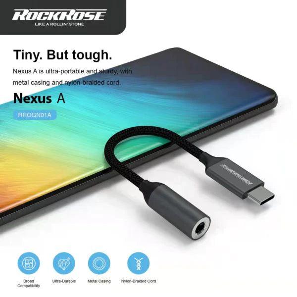 RockRose Nexus A Type C to 3.5mm Adapter Durable Audio Solution