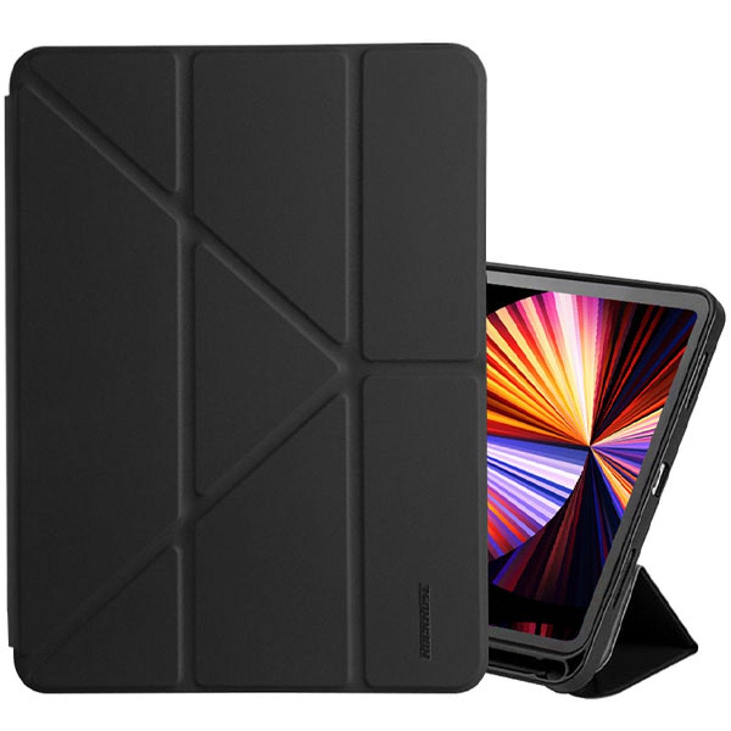 RockRose Smart Tri Fold Folio for iPad Pro 12.9 Sleek & Durable - Black