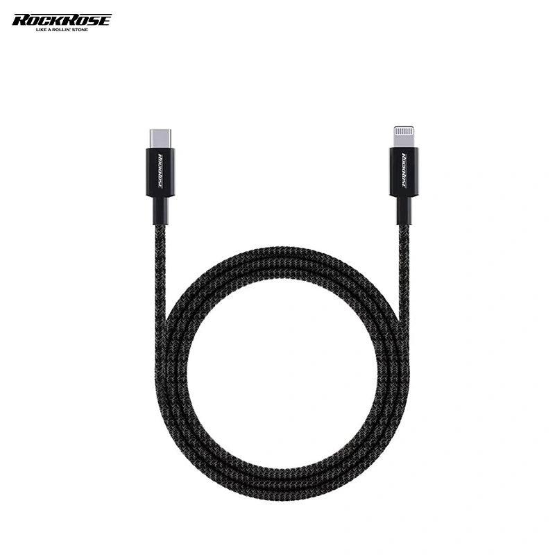 Rockrose Liberty CL1 20W Lightning to USB C Cable 120CM - Black