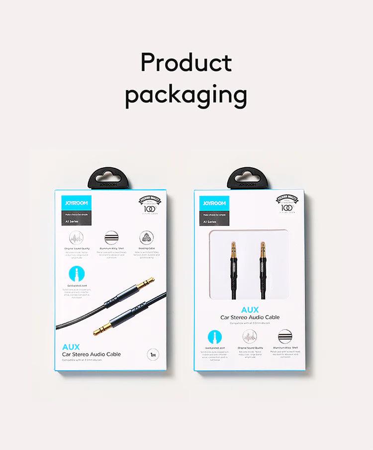 كابل صوت ايه يو إكس من جوي روم بطول 2 متر - أسود