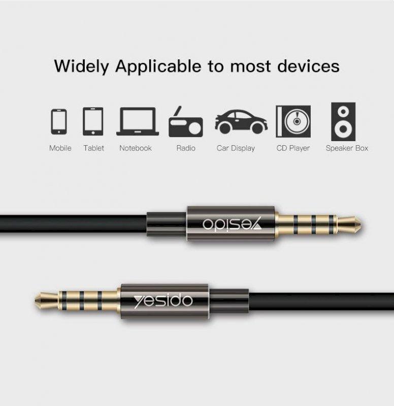 YESIDO Aux Audio Cable 3M Yau16 High-Quality Stereo Sound