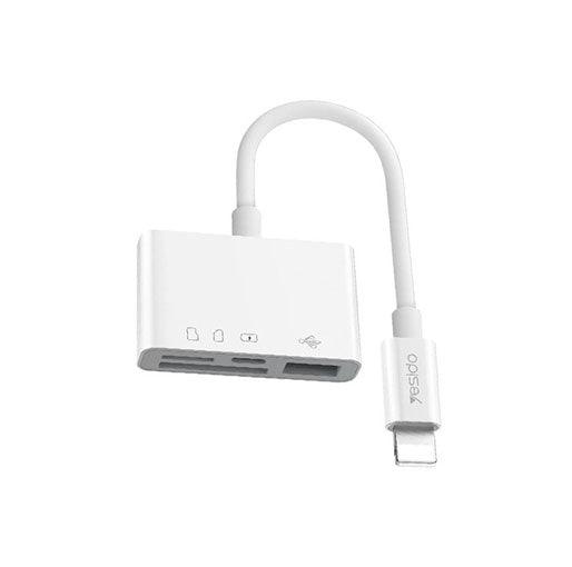 Yesido GS12 OTG Adapter USB & TF MicroSD & Lightning - White