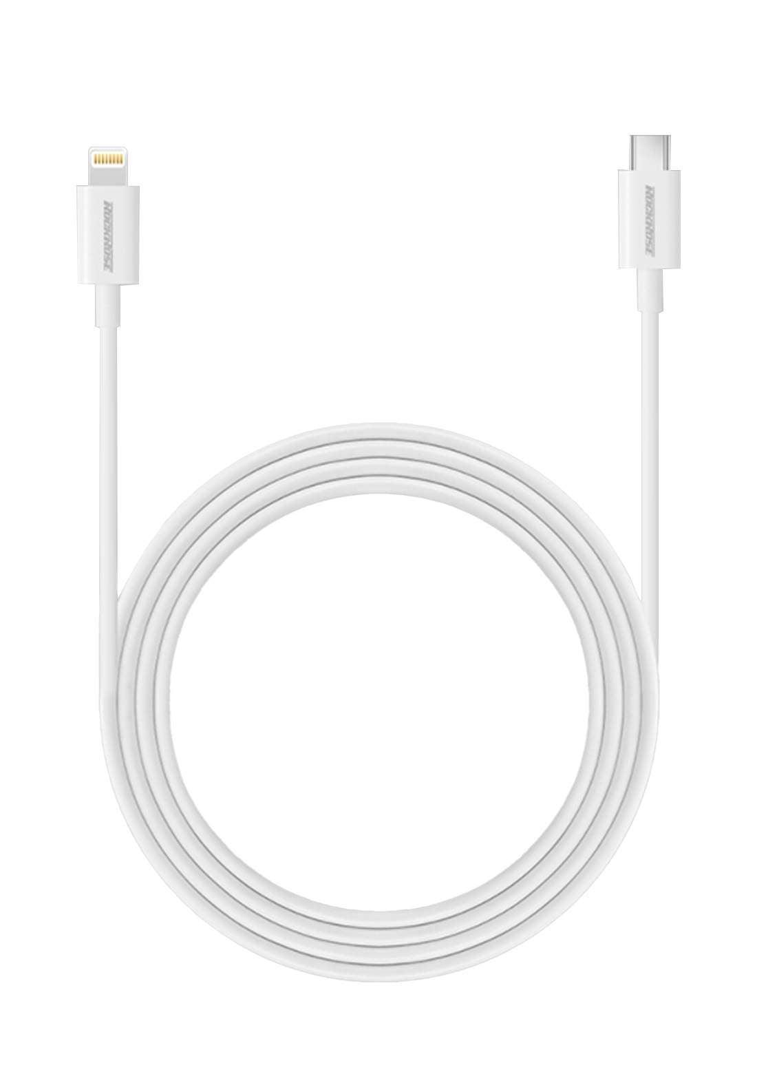 Rockrose USB-C to Lightning Cable 18W White 1m