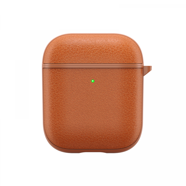 Wiwu calfskin genuine leather airpods case - brown