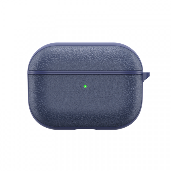 Wiwu calfskin genuine leather airpods pro case - blue