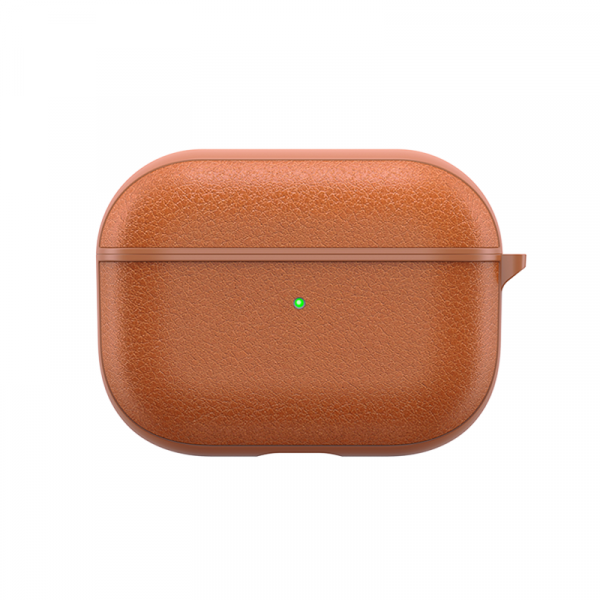 Wiwu calfskin genuine leather airpods pro case - brown