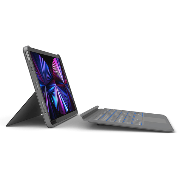 لوحة مفاتيح ويوو كومبو لجهاز ايباد 10.2/10.5 - رمادي