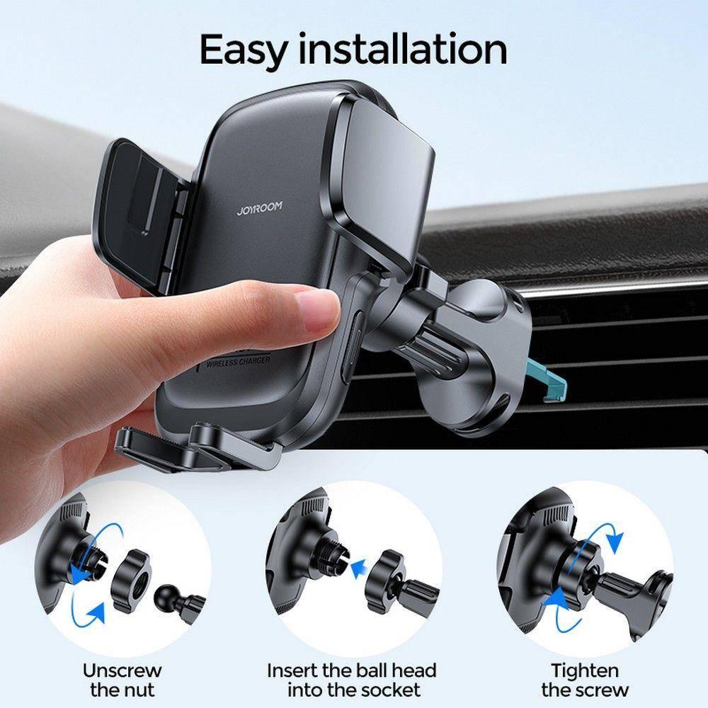 JoyRoom Wireless Car Charger Mount Air Vent & Dashboard - Black
