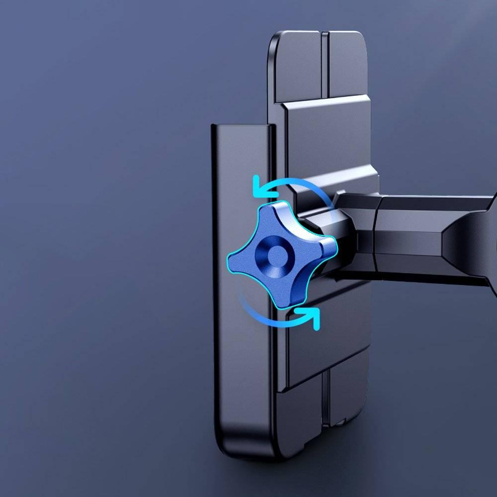 حامل هاتف جوي روم قابل للدوران 360 درجة للدراجة آمن وقابل للتعديل - أسود