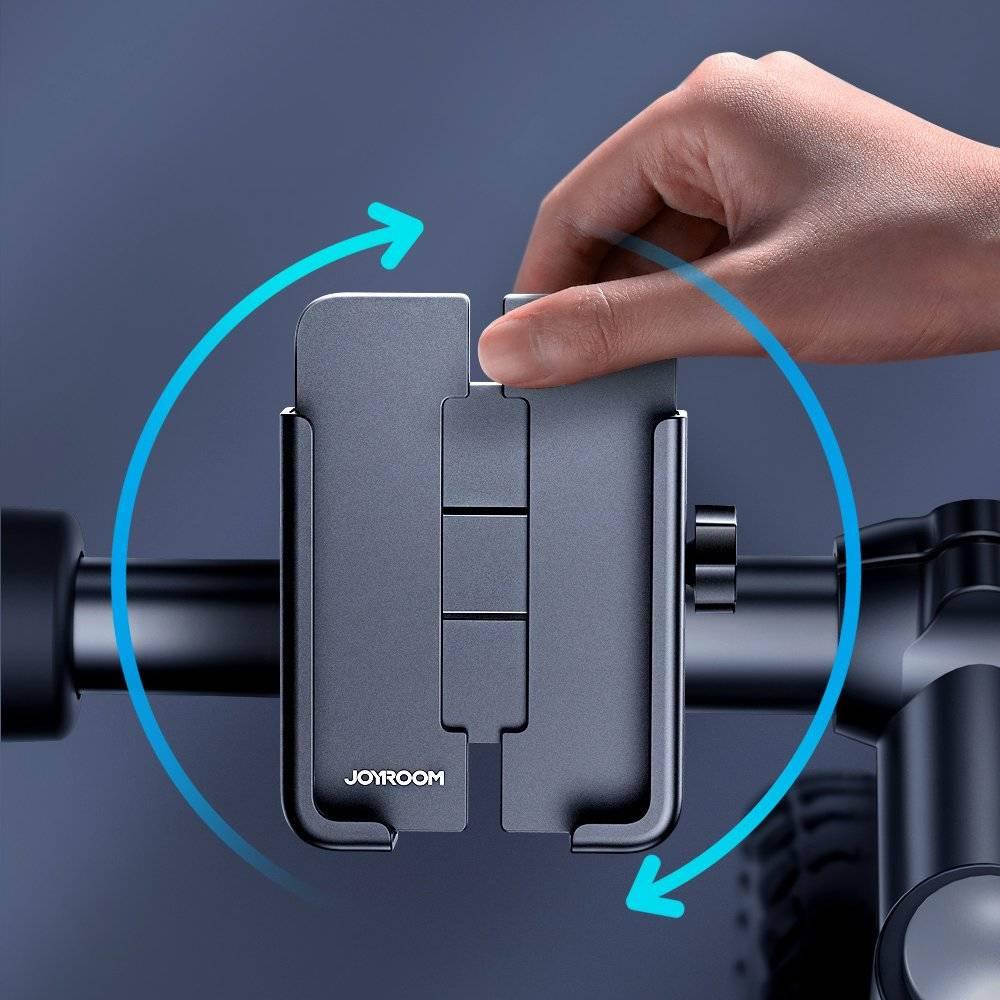 حامل هاتف جوي روم قابل للدوران 360 درجة للدراجة آمن وقابل للتعديل - أسود