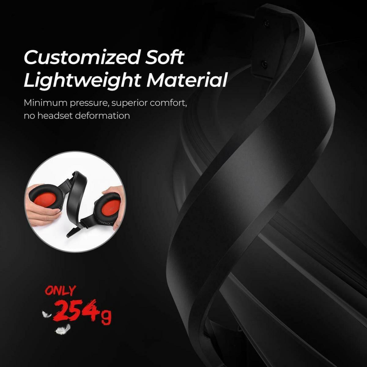 سماعة رأس سلكية للألعاب MPOW EG10 باللونين الأسود والأحمر