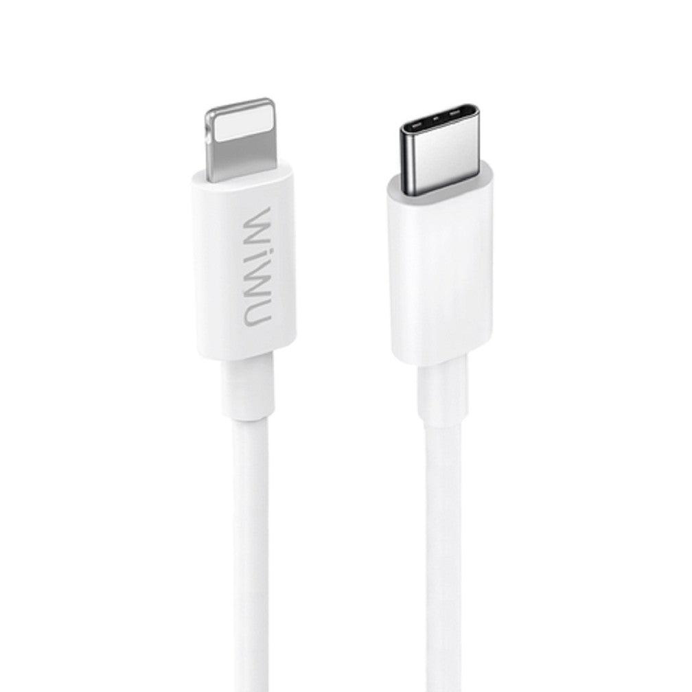 كابل WIWU G90 USB-C إلى Lightning بقوة 20 وات و2.4 أمبير وبطول 1.2 متر - أبيض