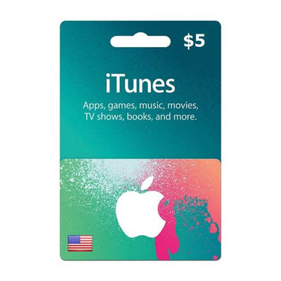 بطاقة هدايا رقمية من iTunes بقيمة 5 دولارات أمريكية