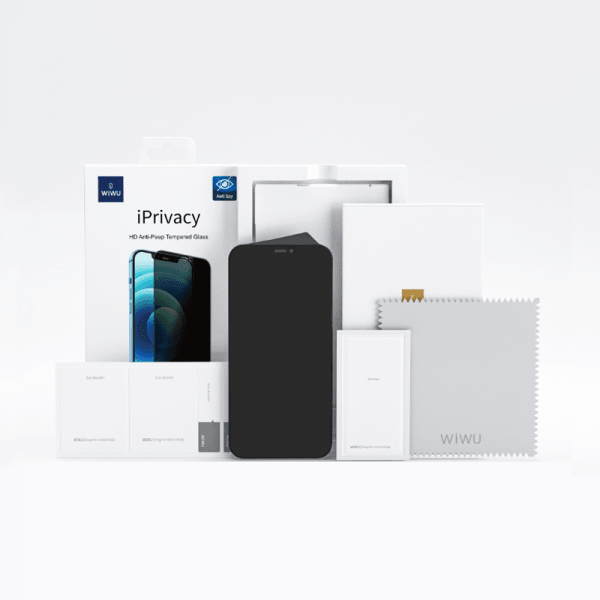 واقي شاشة زجاجي مقوى مضاد للخدش من Wiwu iPrivacy HD 2.5D - iPhone 13 (6.1") - شفاف