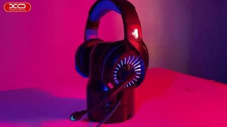 سماعات XO GE-03 سلكية للألعاب بمنفذ Lightning مع مقبس AUX - أسود