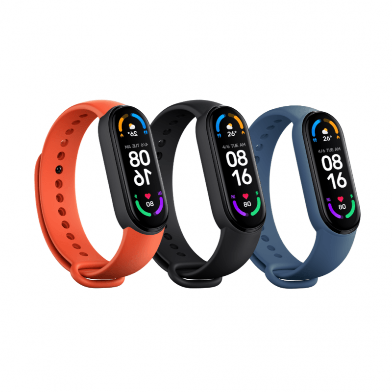 حزام Mi Smart Band 6 (عبوة من 3 قطع) (أسود، برتقالي، أزرق)