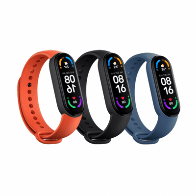 حزام Mi Smart Band 6 (عبوة من 3 قطع) (أسود، برتقالي، أزرق)