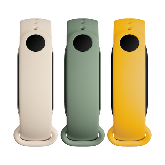 حزام MI Smart Band 6 مكون من 3 قطع (عاجي، زيتوني، أصفر)