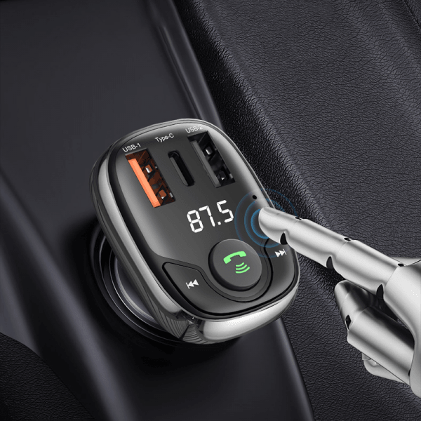 شاحن سيارة سريع Wiwu pc600 type-c+usbx2 بقوة 36 وات - أسود