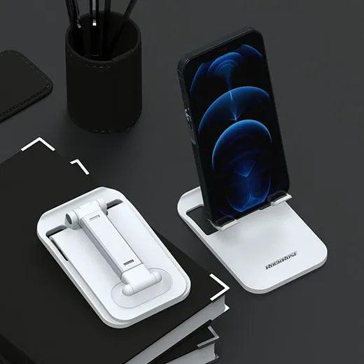 حامل الهاتف المكتبي روك روز القابل للطي والتعديل - أبيض