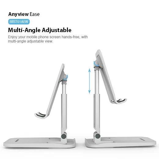 حامل الهاتف المكتبي روك روز القابل للطي والتعديل - أبيض