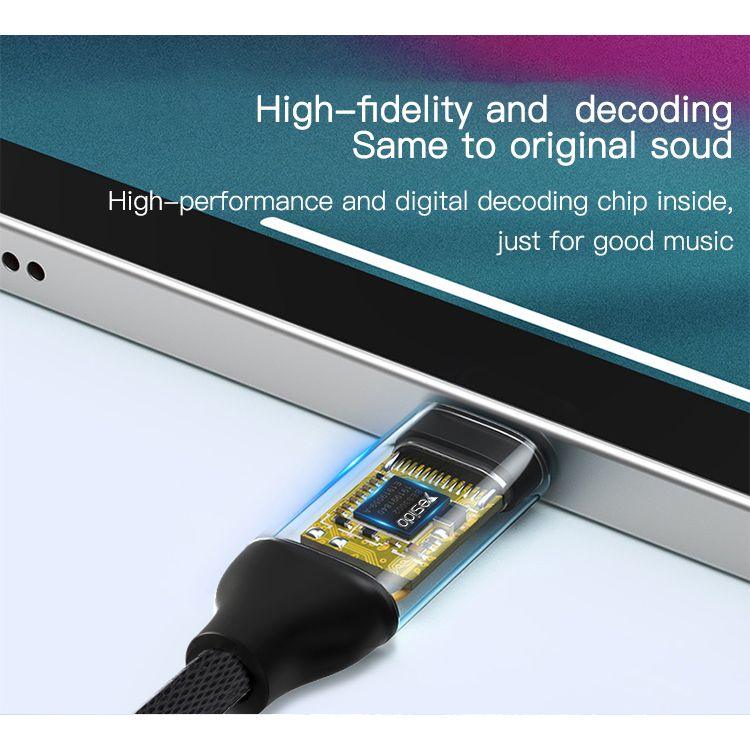 YESIDO YAU19 HiFi Audio Adapter with Type C & 3.5mm Jack - Gray