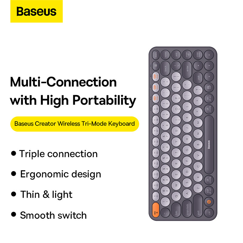 Baseus K01A Wireless Tri-Mode Keyboard Frosted Gray