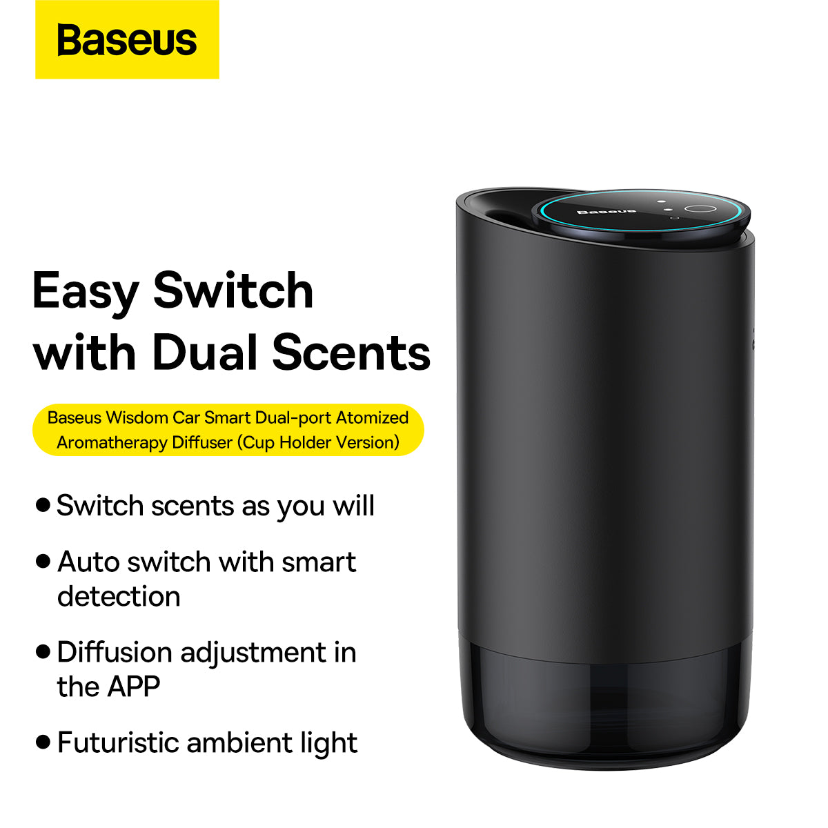 Baseus Wisdom Car Aromatherapy Diffuser Dual-Port Cup Holder