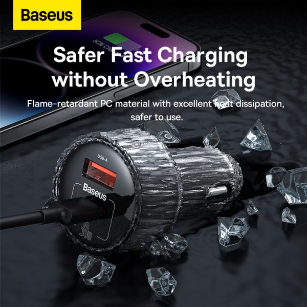Baseus High Efficiency Pro 1 for 2 Car Lighter 30W - Black Baseus High Efficiency Pro 1 for 2 Car Lighter 30W - Black