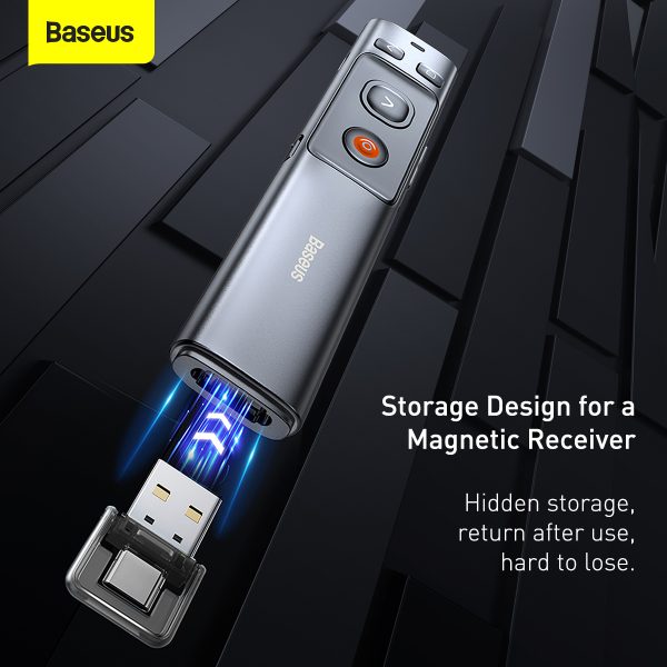 Baseus Orange Dot Wireless Presenter Red Laser Charging Baseus Orange Dot Wireless Presenter Red Laser Charging