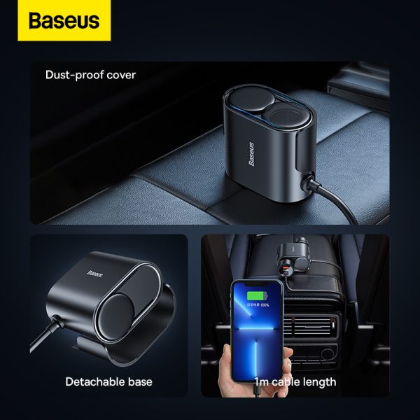 Baseus High Efficiency Pro 1 for 2 Car Lighter 30W - Black Baseus High Efficiency Pro 1 for 2 Car Lighter 30W - Black