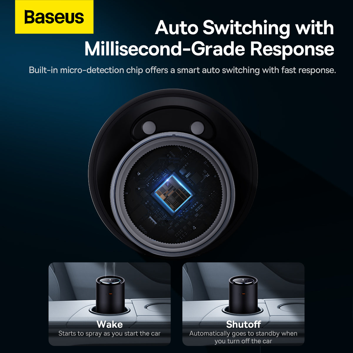 موزع الروائح العطرية للسيارة باسيوس مزود بحامل أكواب ثنائي المنفذ