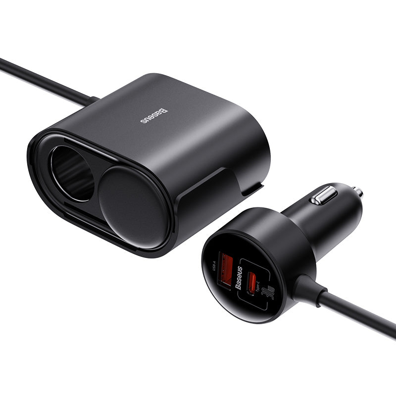 Baseus High Efficiency Pro 1 for 2 Car Lighter 30W - Black Baseus High Efficiency Pro 1 for 2 Car Lighter 30W - Black