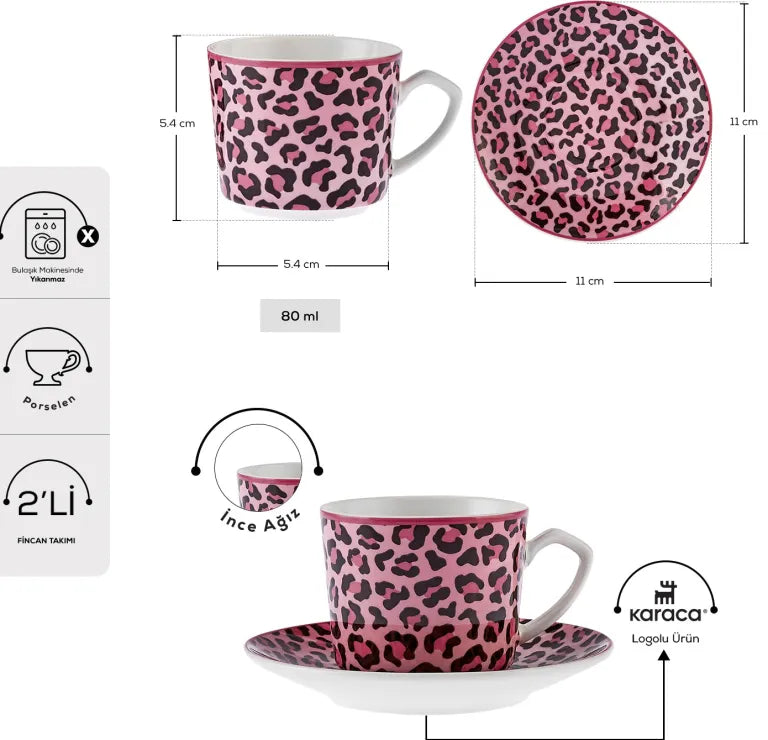 KARACA Britney Coffee Cup Set 80 ml – 2 Pcs KARACA Britney Coffee Cup Set 80 ml – 2 Pcs