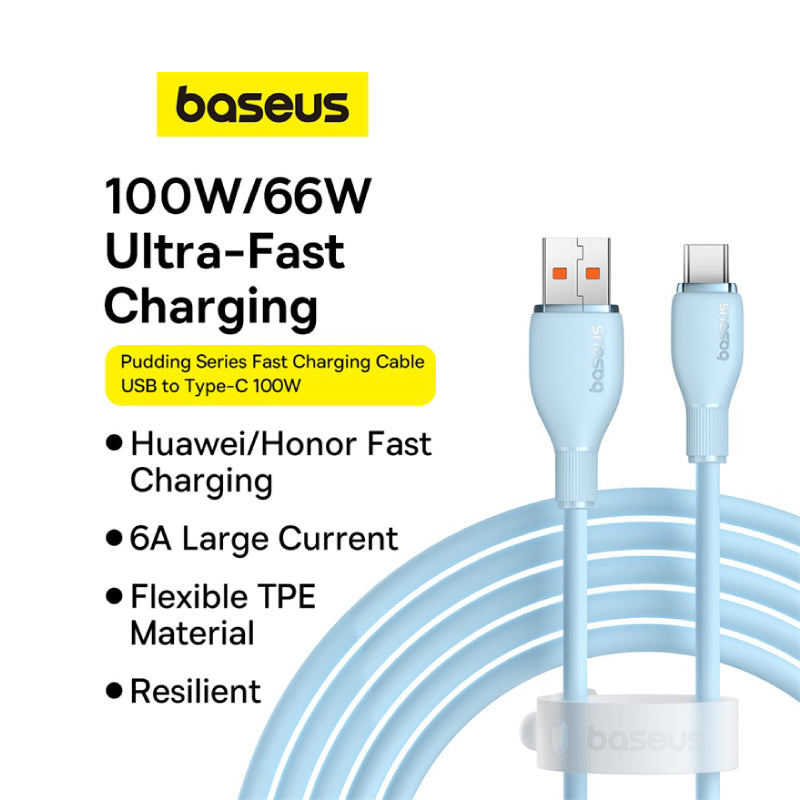 Baseus Pudding Series Fast Charging Cable USB to Type-C 100W 2m Baseus Pudding Series Fast Charging Cable USB to Type-C 100W 2m