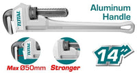 Total 14" Aluminum Handle Pipe Wrench – Lightweight & Durable