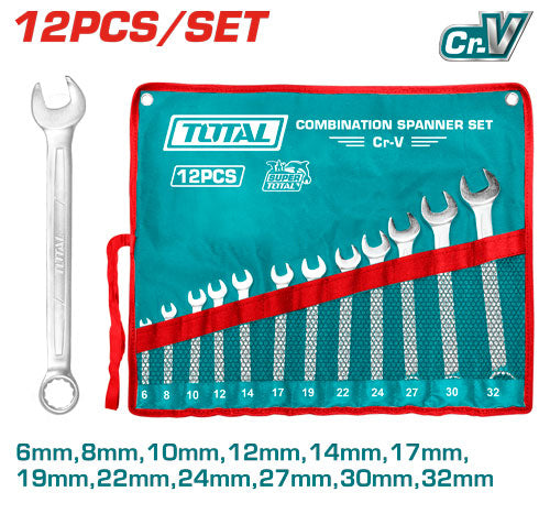 Total 12-Piece 6-32mm Combination Spanner Set (THT1022122) Total 12-Piece 6-32mm Combination Spanner Set (THT1022122)
