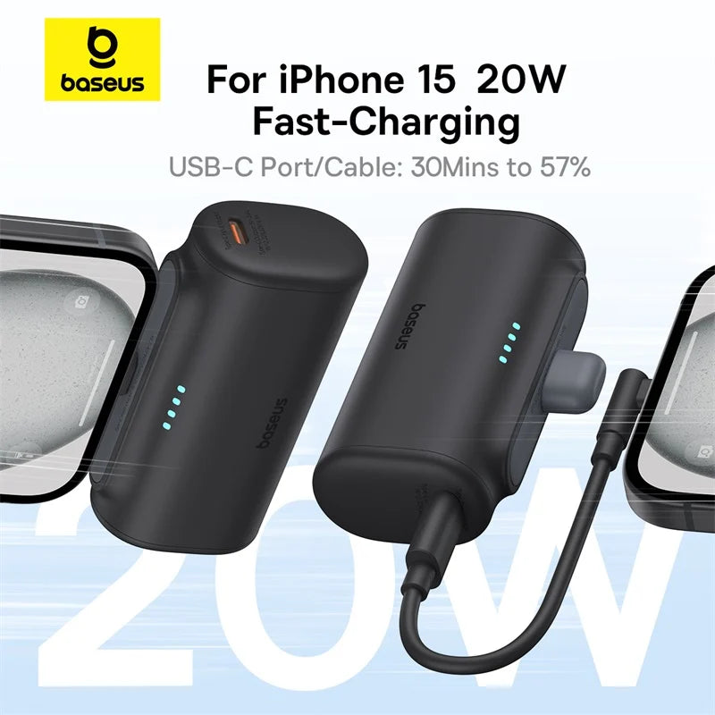 Baseus Compact Fast Charging Power Bank iPhone Edition 5000mAh Baseus Compact Fast Charging Power Bank iPhone Edition 5000mAh