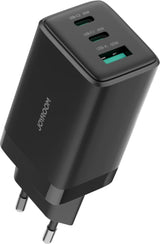 Joyroom JR-TG10 65W GaN Charger - Black (EU) + A14 C to C 100W 1.2m Cable - Black