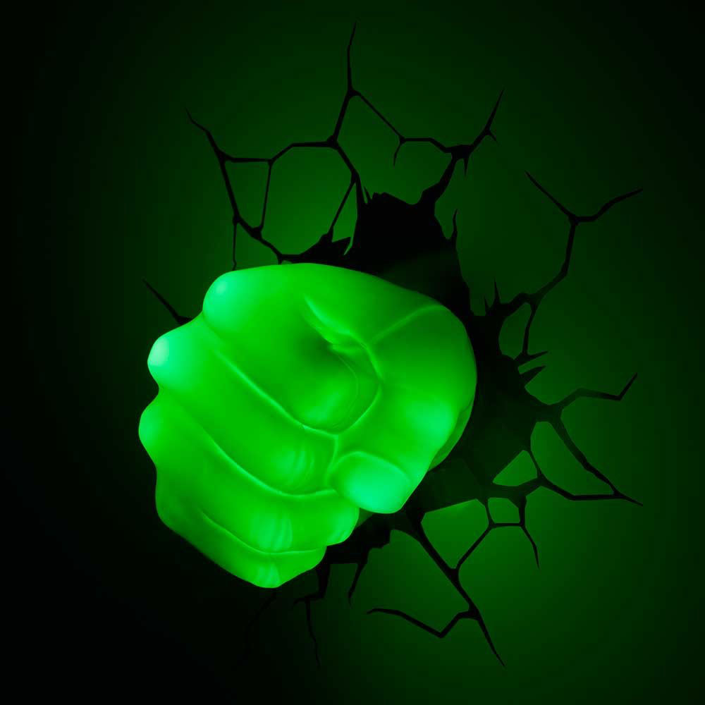 The Source Hulk 3D Fist Wall Light Heroic Nightlight for Kids - Green