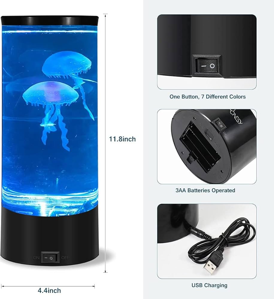 The Source Round Mini Jellyfish Lamp Mesmerizing Home Decor Light