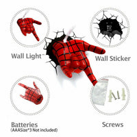 The Source Spider Man 3D Wall Light Unique Nightlight for Kids