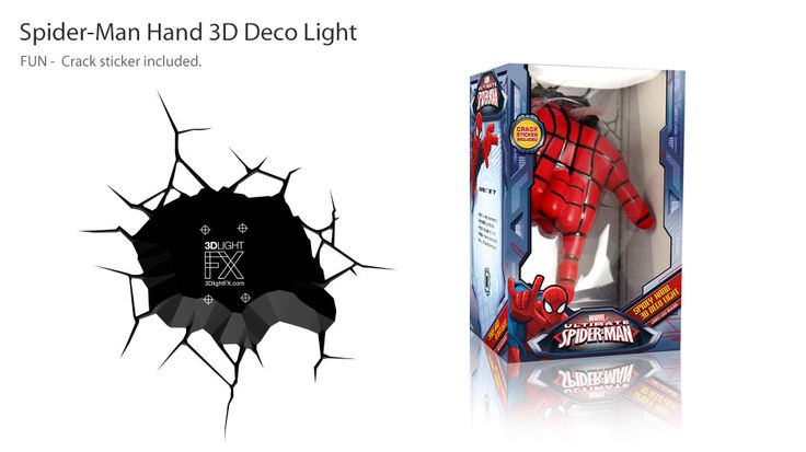 The Source Spider Man 3D Wall Light Unique Nightlight for Kids