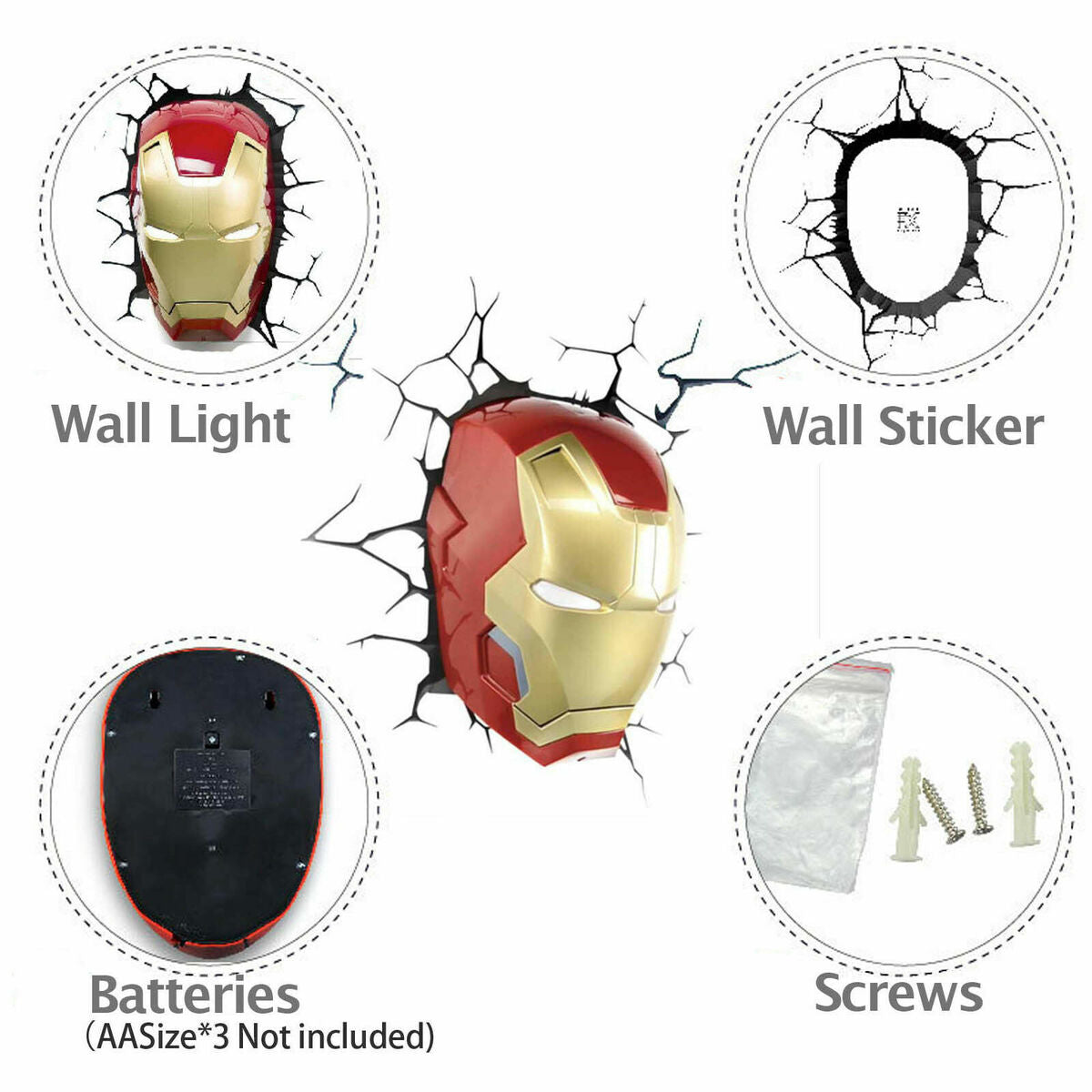 The Source 3DL Marvel Iron Man Light with 3D Wall Art The Source 3DL Marvel Iron Man Light with 3D Wall Art