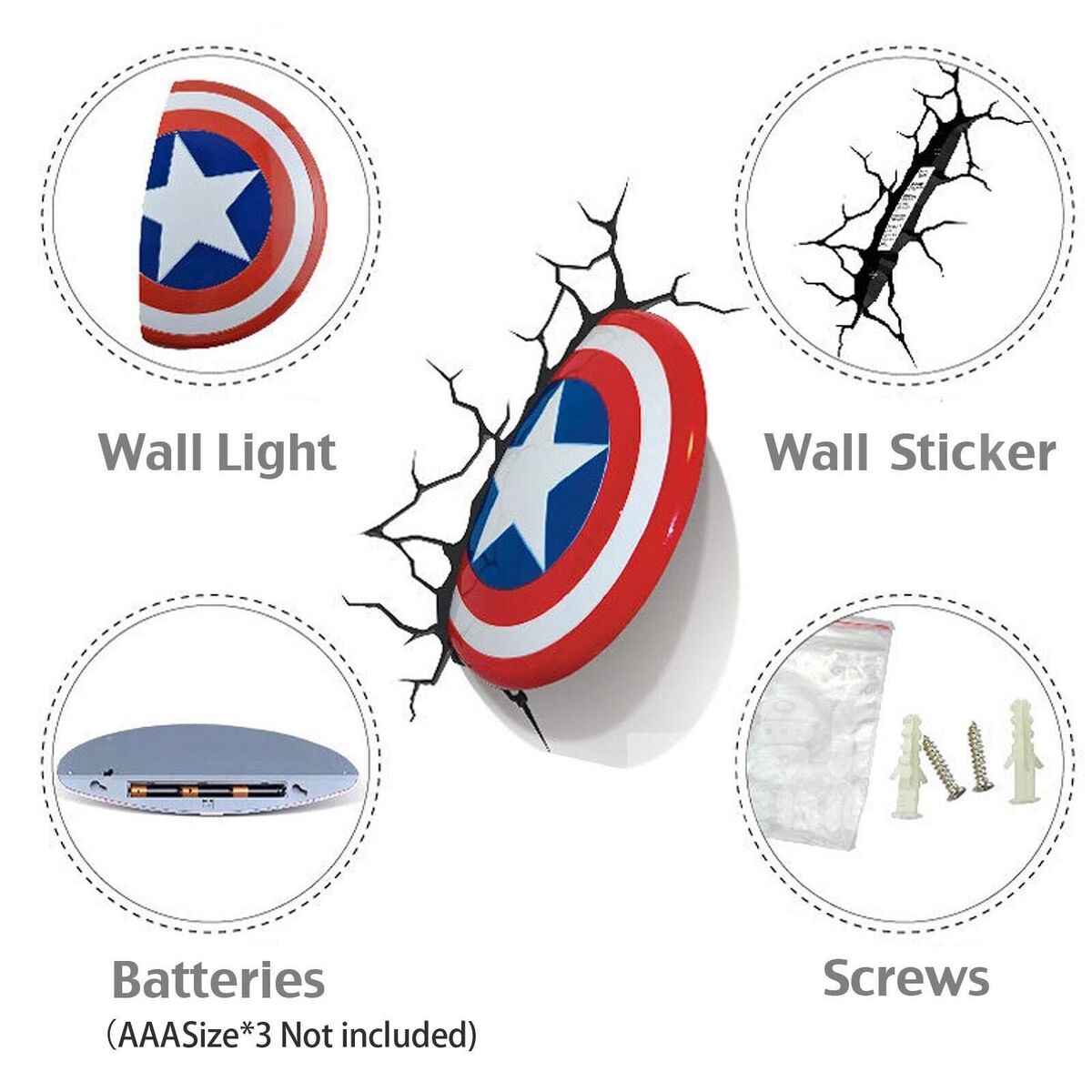 The Source 3DL Captain America Light Safe & Cool Design