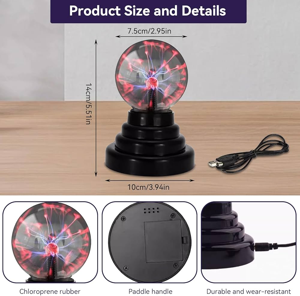 The Source Plasma Ball 6” with UK Mains Plug Retro & Interactive Lighting